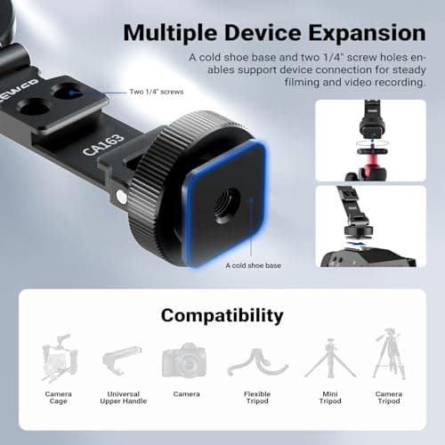 NEEWER Magnetic Tripod Phone Mount Cold Shoe Adapter, Aluminum, CA163 — view 4