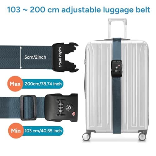 travel inspira TSA Approved Luggage Straps, Suitcases Identifier (Navy) — view 3