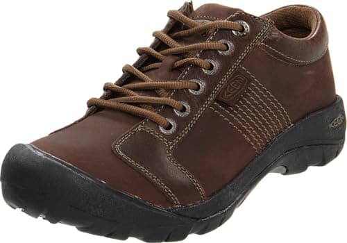 KEEN Men's Austin Low Height Leather Oxfords, Chocolate Brown, 9