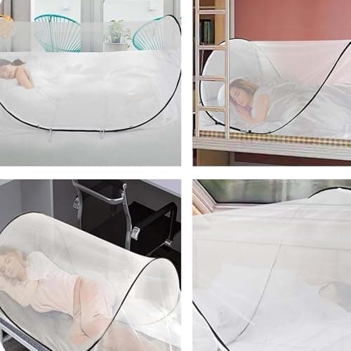 Adjustable Mosquito Net, 200 x 100x 70 cm Portable Collapsible Fine Mesh Travel Mosquito Net, Ultra-Light Sleeping — view 3
