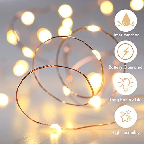 innotree 3 Pack Fairy Lights Battery Operated with Timer — view 4