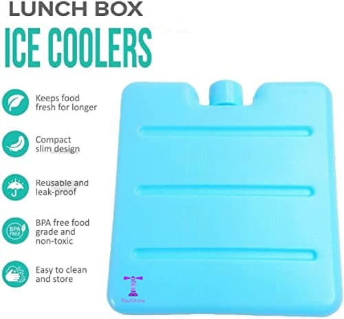 PaulStore Mini Reusable Ice Freezer Blocks (3-Pack) - Slim Gel Ice Packs for Kids & Adults Lunch Boxes - Travel Cooler Bag Accessories for Picnic, Work, and Travel — view 5