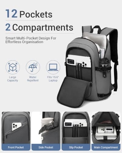 Kono 15.6 Inch Laptop Backpack Waterproof Rucksack for Men and Women — view 2
