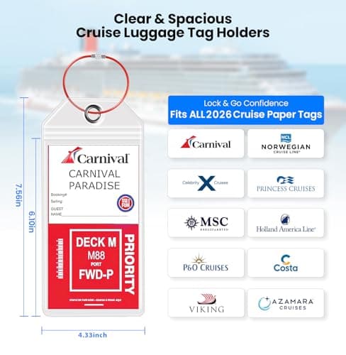 2026 Cruise Essentials Kit,4 Cruise Luggage Tag Holder,2 Detachable Lanyard — view 4
