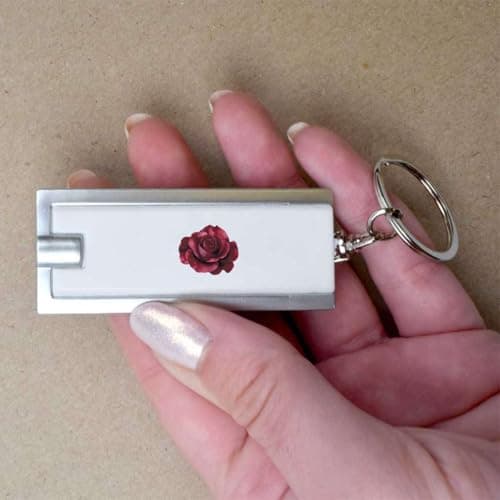 Azeeda 'Burgundy Rose' LED Keyring Torch (KT00043163) — view 3