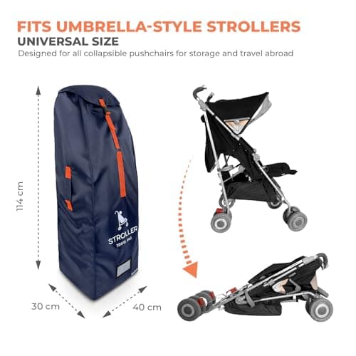 Huckaboo Stroller Travel Bag - Umbrella Stroller Buggy Travel Bag for Airplane, Navy — view 2