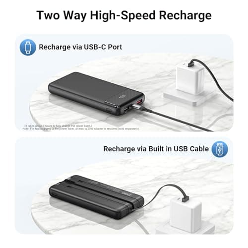 Power Bank Fast Charging 20000mAh, 22.5W Portable Charger with Cable — view 6