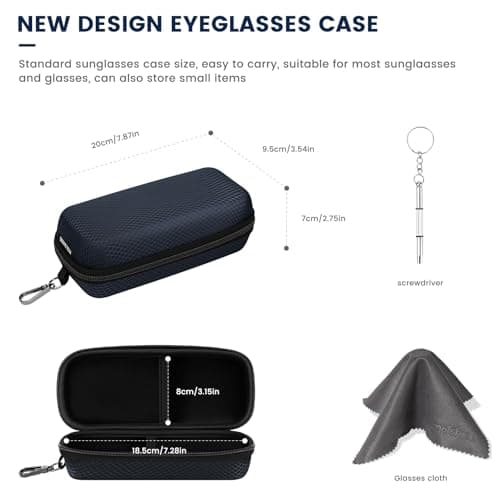 molshine Dual Compartment EVA Sunglasses Case,Shockproof Sport Glasses Case — view 2
