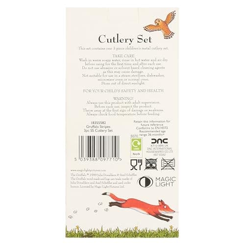 The Gruffalo Kids 3 Piece Cutlery Set by Polar Gear – Child-Friendly Stainless Steel Flatware Set with Fork, Knife, and Spoon – Perfect for Toddlers and Preschoolers, Green — view 3