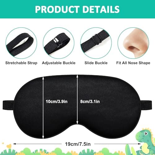 2 Pack Sleep Mask for Kids, Eye Mask for Sleeping, Cute Cartoon Sleeping Eyemask with Adjustable Strap, Blackout Eyeshade for Kids Teen Blindfold for Home Travel Nap Party Use — view 2