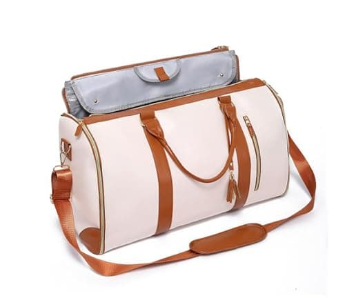 Guboxin Luhxe Travel Bag Garment Bag, Travel Bsg Foldable Clothing Bag, Tashlo Carry Bag, Tashlo Travel Bag, Foldable Bags For Travel, Travel Duffle Bag That Unfolds To Hang Clothes (Beige)