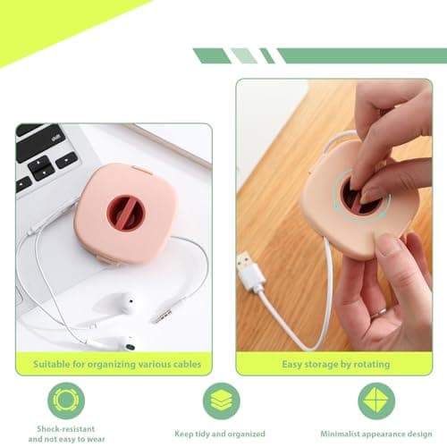 Bamyli 7 Pack Retractable Cord Organiser – Compact Portable Cable Winder, Charging Cord Management for USB Cables & Headphones – for Home, Office, Classroom & Travel — view 6