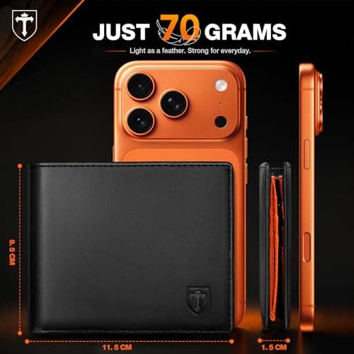 TEEHON RFID Blocking Mens Wallets – Slim Genuine Leather Wallets for Men UK — view 2