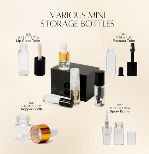 Travel Size Bottles Set with Mini Cosmetic Bottles, Travel Makeup Kits with Brushes, Puff & Sponges - TSA Approved Leak-Proof Portable Containers for Makeup, Skincare Essentials, 38 pcs clear, 41 pcs — view 5