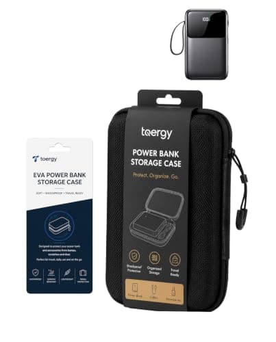 toergy Hard EVA Case for HELLEE 27000mAh 22.5W Power Bank(N18), Shockproof Protective Travel Carrying Bag,Mesh Pocket for Cables & Accessories (Case Only)
