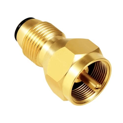 Hooshing Propane Refill Adapter Universal for 1 lb Tank, Lp Gas Cylinder Coupler for Throwaway Disposable Bottle, Pack of 1, Gold