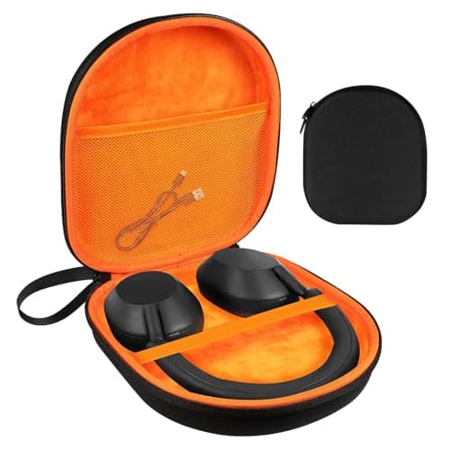 Muorruo Headphone Case Compatible with JBL Tune 510BT/520BT/670NC Live 460NC, with Sony WH-CH520/510, Portable Travel Case for Wireless On-Ear Headphones, Over-Ear Headphone Bag (Orange)