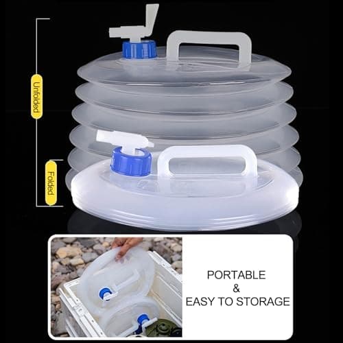 TBIBINWP Water Container, 3L/5L/10L/15L Collapsible Water Carrier with Tap, Folding Water Bucket, BPA-Free, Portable Water Tank, Perfect for Hiking Camping BBQ Picnic Outdoor Use (5L) — view 5