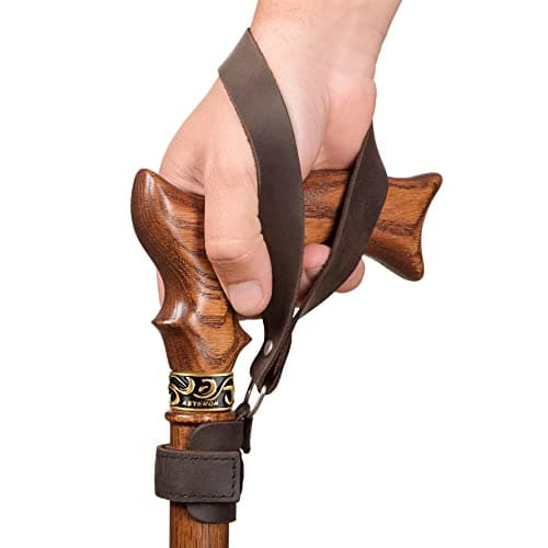 Asterom Genuine Leather Walking Stick Strap, Wrist Strap for Walking Sticks — view 5