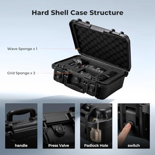 K&F CONCEPT Waterproof Hard Case, IP67 Portable Protective Case Camera Case — view 3