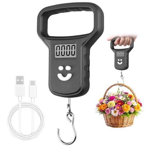 Digital Luggage Scale, Portable Suitcase Weighing Scales for Travel, 110lb/50kg Capacity with Backlit LCD Display, Essential Baggage Weight Scale for Air Flyers and Outdoor Enthusiasts (Rechargeable)