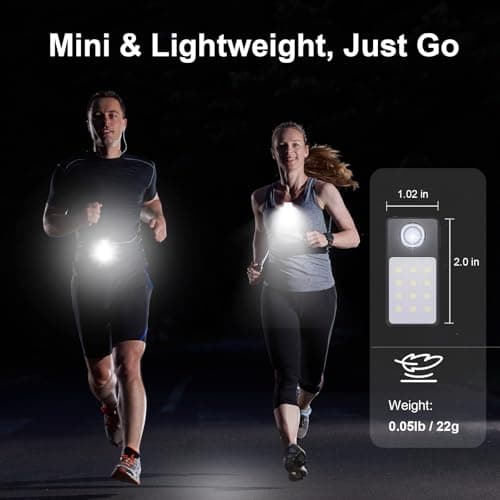 Tubasion Running Light USB-C Rechargeable, 3 Modes Upgraded 2-uses Clip on Torch, IPX7 Waterproof Compact LED Flashlight for Working, Cycling, Running, Camping and Safety Warning(Black 2Pack) — view 6