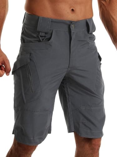 Men's Hiking Shorts Waterproof Tactical Cargo Short Pants Quick Dry Work Shorts with Multi Pockets(No Belt), Dark Grey, 34 — view 2