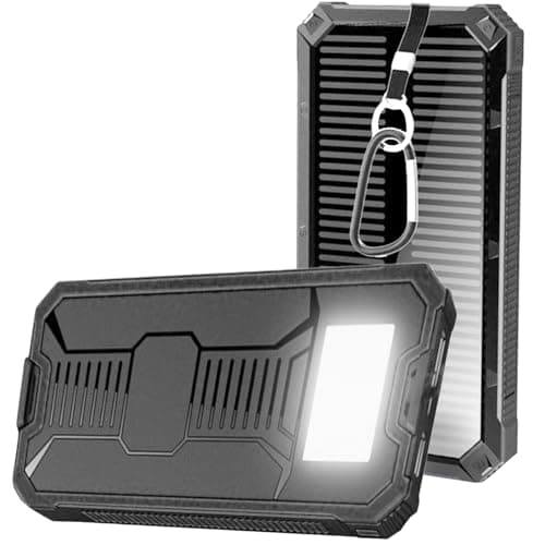Solar Power Bank 20000mAh,Fast Charging Portable Charger with 6 LED Lights