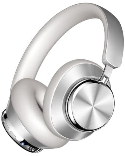 Wentronic Y03 Bluetooth Headphones Wireless Active Noise Cancelling Over Ear Headphones 48 Hours Playtime 6 EQ Music Mode High Sound Quality Headphones with Soft Ear Cushion - Silver