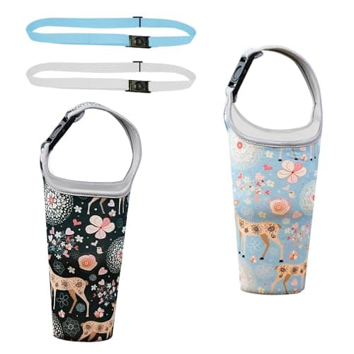 XINGSUI 2 Pieces Water Bottle Carrier Bag, 2 Colours, for Hiking,Travelling