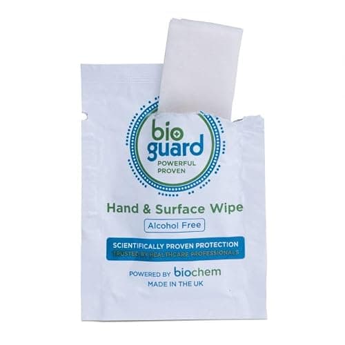 Alcohol Free Hand & Surface Wipes Sachets – Disposable Wipes for Men, Women and Elderly -70% isopropyl-alcohol based skin & surface swabs – Individual Wipes (1 Count (Pack of 10))
