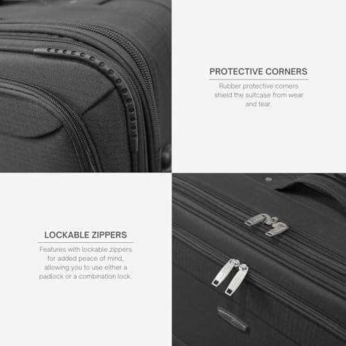 ARIANA Cabin Suitcase Lightweight Carry On Luggage Trolley Travel Bag 10Kg Hand Luggage 2 Wheels - 55x38x23cm (Black, 21" Small (Cabin Size)) — view 5