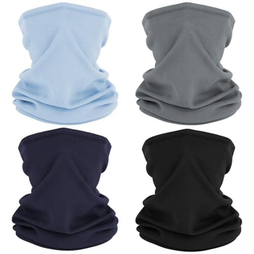 AUYAO Fleece Neck Warmer Thermal Snoods Unisex Winter Cold Weather Knitted Neck Covering Scarf Neck Gaiters Warmer Snoods Headwear Bandana For Motorcyclists Sports Outdoor 4 Colors