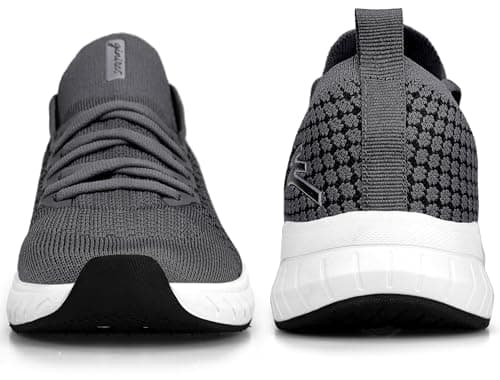 Puweco Womens Trainers Running Shoes Breathable Lightweight Non Slip Walking Shoes Casual Tennis Gym Jogging Shoes Dark Grey — view 6