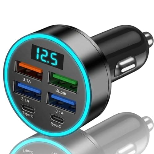 Car USB 6 in 1 Super fast Charger, 45W in Car Chargers