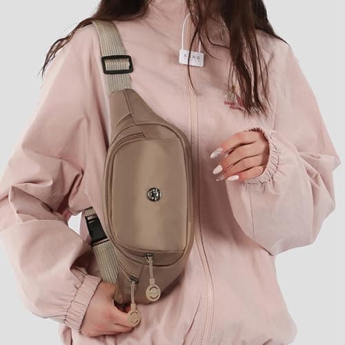 Waterproof Bum Bag for Women with Adjustable Belt, 3-Zipper Pockets, Lightweight Large Capacity Waist Bag, Bumbags for Ladies for Travel Running Daily Use (Khaki) — view 2