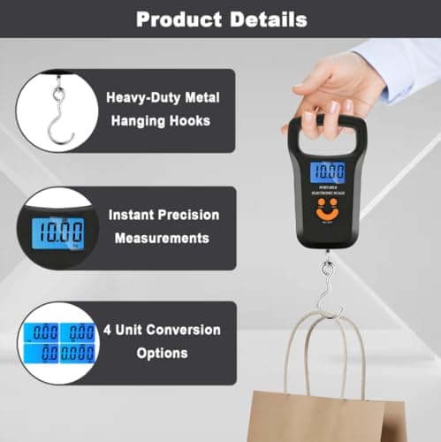 Digital Suitcase Weighing Scales, Luggage Scale 50kg Capacity — view 3