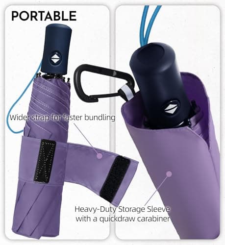 LILAC Compact Travel Umbrella，Windproof Umbrella for Rain and Sun — view 4