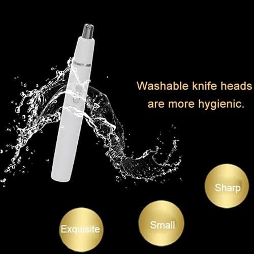 SONGQEE Nose Hair Trimmer for Men and Women, 2-in-1 Electric Nose and Ear Eyebrow Trimmer Shaving Nasal Hair Eyebrow Razor for Face Lips Facial Hair Remove Hair Cutter (White) — view 5