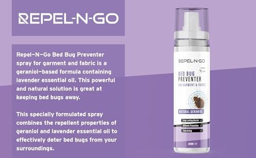 Repel-N-Go - Bed Bug Preventer/Repellent Deterrent Spray for Garment and Fabric | Natural Eco-Friendly Pest Control Defence for Indoors - Contains Lavender & Geraniol 100ml — view 4