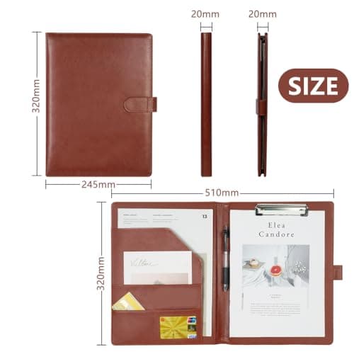 OFFCUP A4 Conference Folder, Leather Portfolio Folder, Portfolio Organiser — view 2