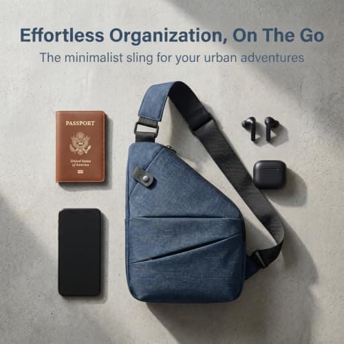 ZHAOCAI Anti Theft Bag Unisex Anti Theft Crossbody Bag Women Oxford Cloth Cross Body Bag Convenient Multi-Pocket Sling Bag Suitable For Travel And Everyday Use (blue) — view 4