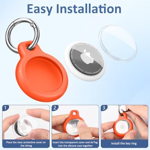 for AirTag Holder Waterproof Silicone Case with Keyring, 10-PACK Protective AirTags TPU Case Tracker Cover for Keys, Bags, Luggage, Pet Collars,Scratch-Resistant for Apple Air Tags 10-PACK 01 — view 2