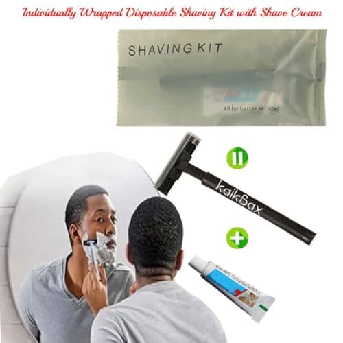10Pack Individually Wrapped Portable Disposable Shaving Razors Kit With Shave Cream; Multipurpose Guest Prep Manual Razor;Bathing Shave Razor for Hotel Travel Home Use — view 2