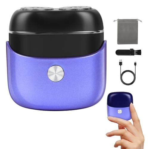 LOPHE Lady Shaver Mini Electric Razor for Women, 2-in-1 Floating Head Portable Facial Hair Remover, Rechargeable Wet Dry Cordless with Type-C, Gentle Painless for Sensitive Skin, Purple