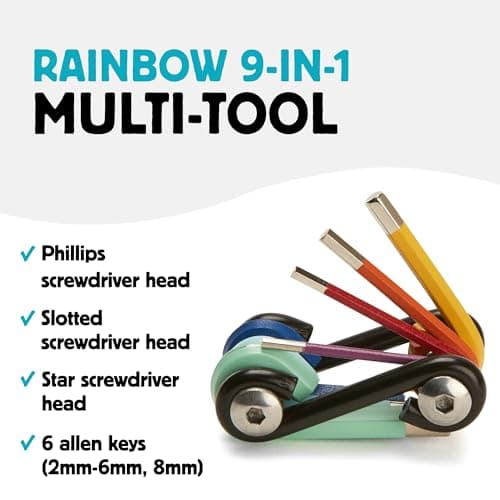 Kikkerland 9-in-1 Rainbow Multi-Tool – Compact & Durable 9-Bit Driver Set with Allen Wrenches & Screwdriver Bits – Utility Essentials for Home Improvement & Travel Repair — view 2