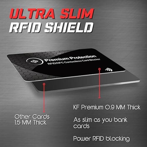 KF-Premium RFID Blocking Cards & Passport Sleeve (2 Pack) – Ultra Thin Protector for Credit, Debit & Passport – Contactless NFC Blocker – Prevents Fraud & Identity Theft (Black) — view 6