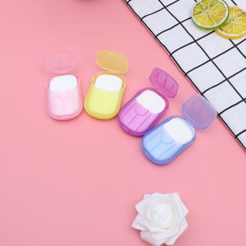 8pcs Portable Paper Soap Tablets in Plastic Box for Hiking Office Use — view 5