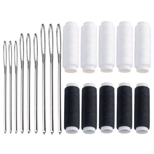 Black and White Sewing Thread, Materials and Fabrics Suitable Hand-Sewing