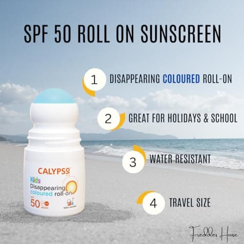 Calypso Sun Protection Twin Pack for Adults & Kids: SPF 50 Roll On Sunscreen & SPF 30 Lip Balm - Travel-Friendly Suncare Essentials — view 4